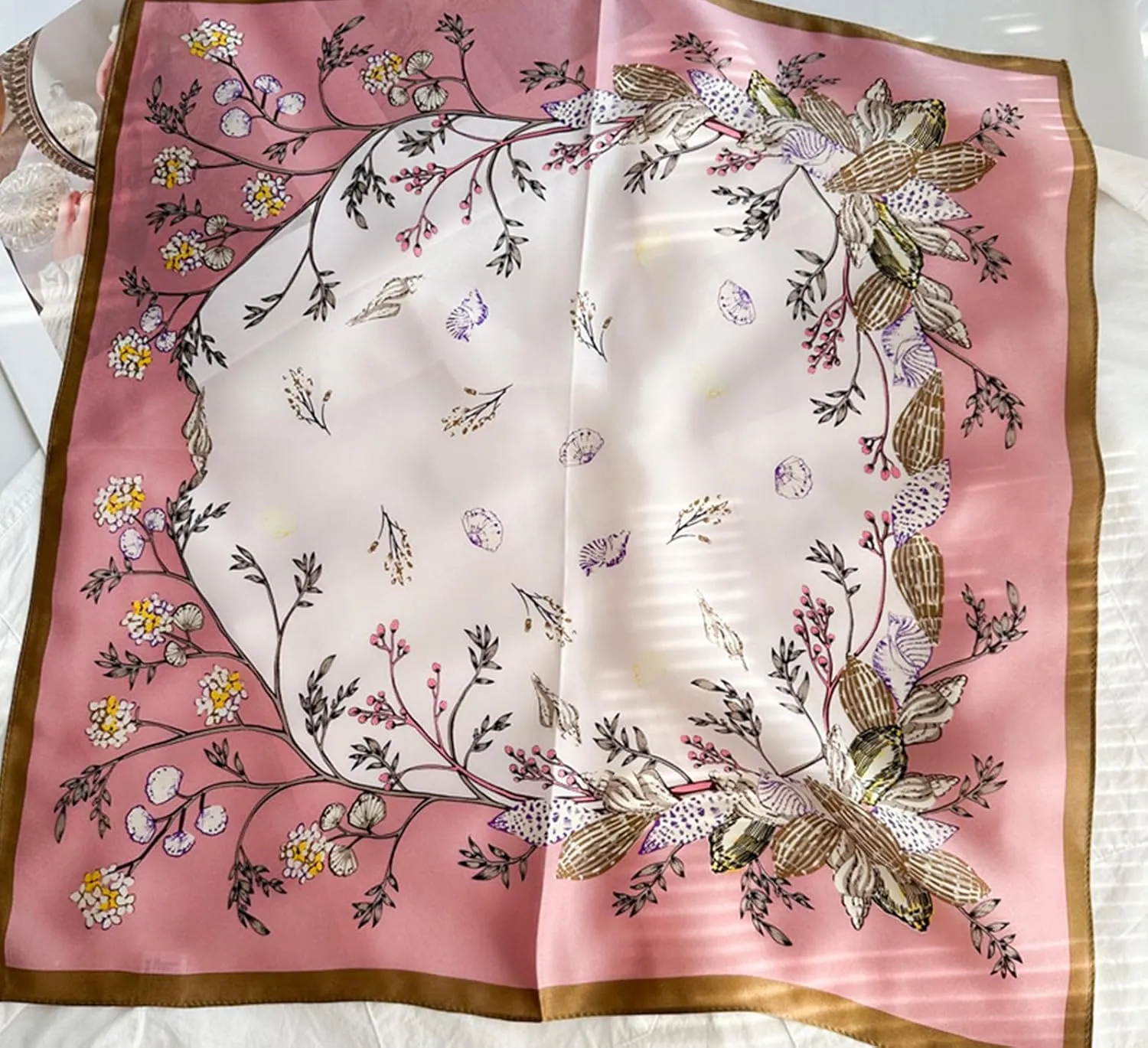 100% Mulberry Silk Scarf 21x21 Inch Lightweight Square Headscarf Small Neck Scarf Silk Scarves for Women Men