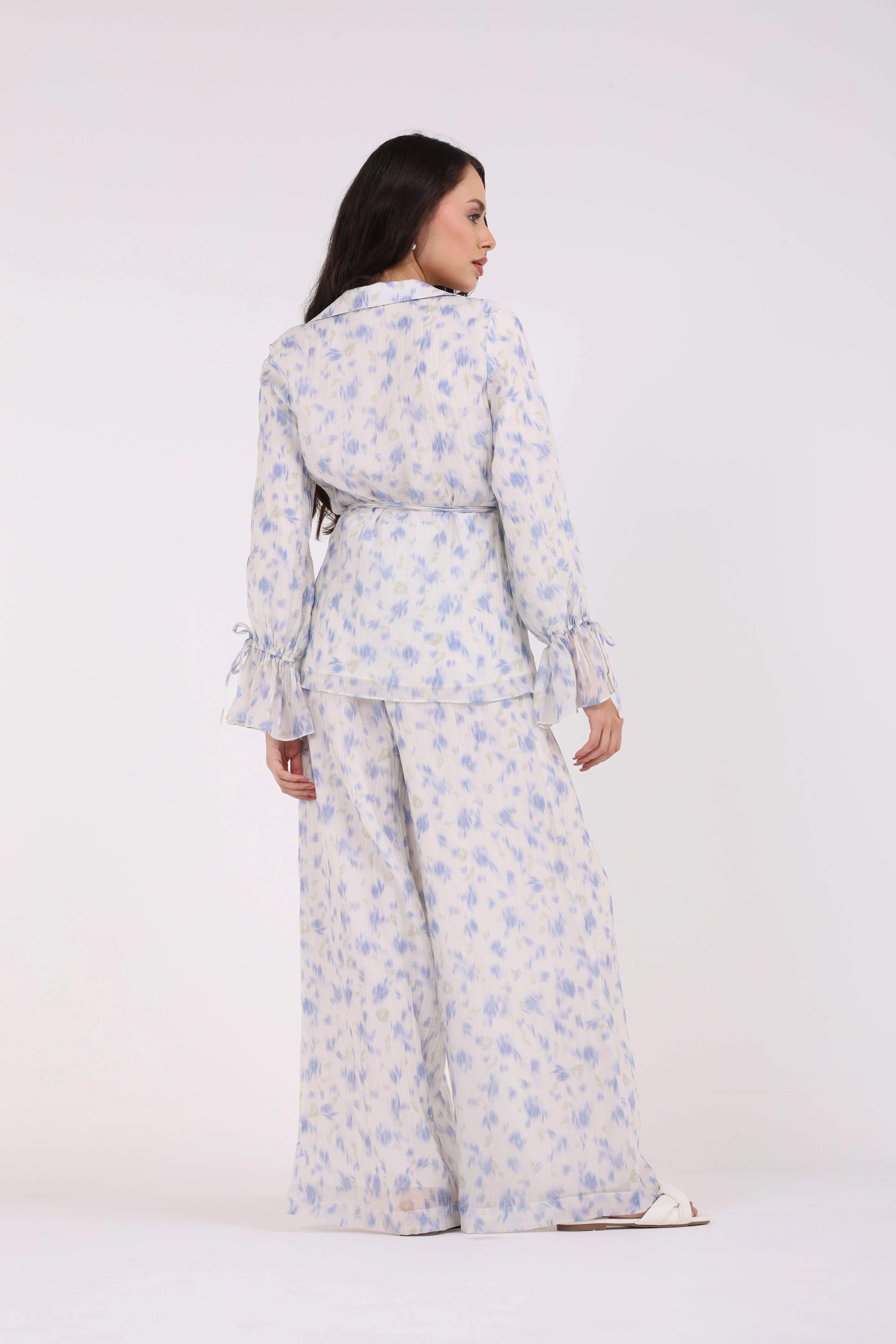 2404157-Floral Print Wide Leg Pant