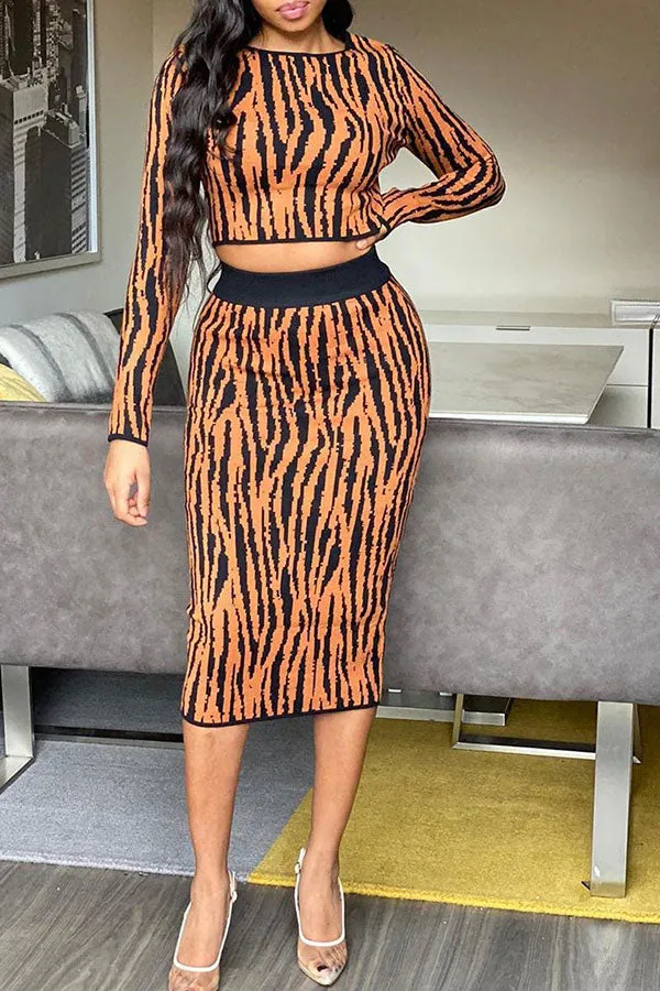 Animal Print  Feminine Dress Suit