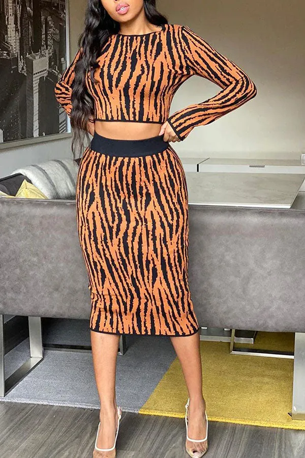 Animal Print  Feminine Dress Suit