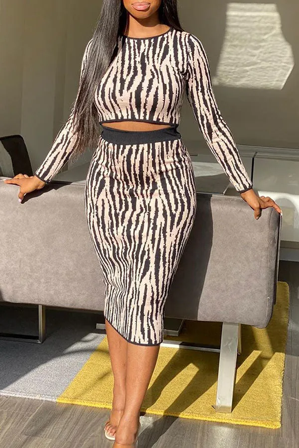Animal Print  Feminine Dress Suit