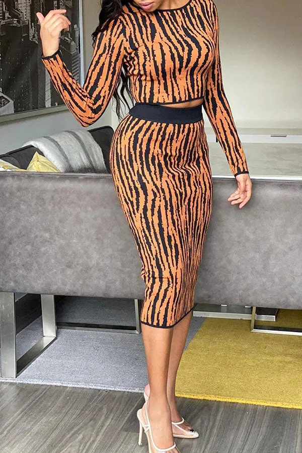 Animal Print  Feminine Dress Suit