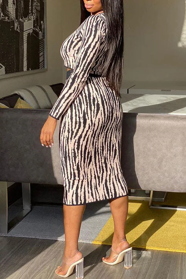 Animal Print  Feminine Dress Suit