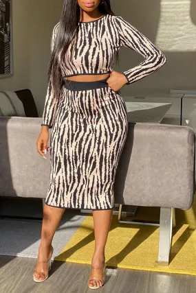 Animal Print  Feminine Dress Suit