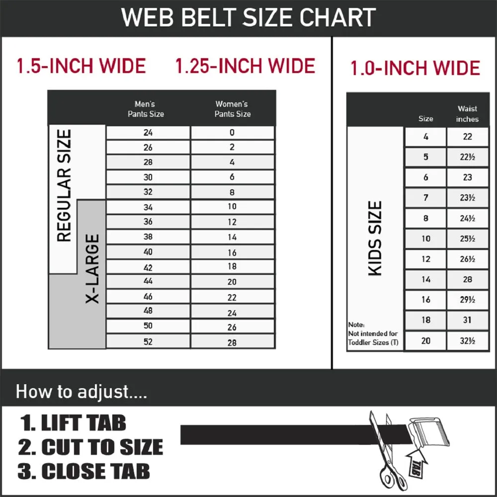 Black Buckle Web Belt - HEMI Bold Outline Black/White Webbing