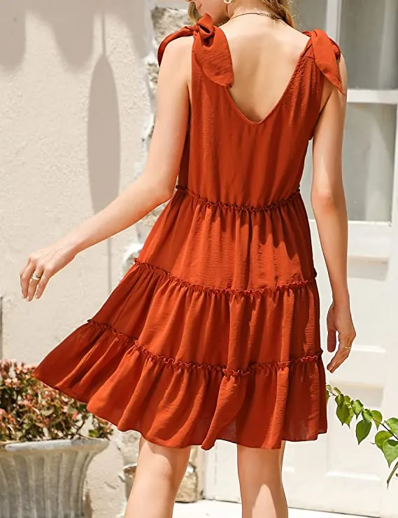 Black Summer Casual Dress Sexy Sleeveless Beach Dress Swing A Line Strap Sundresses - Clearlove