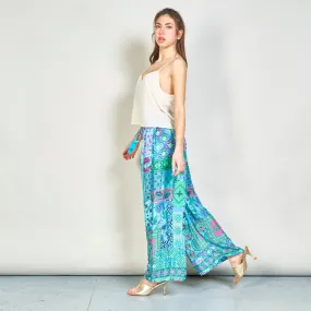 Bohemian patchwork wide-leg trousers wholesale