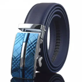 Bold Square Buckle Leather Belt