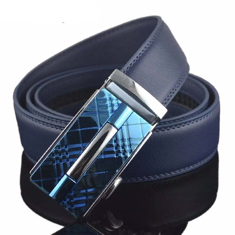 Bold Square Buckle Leather Belt