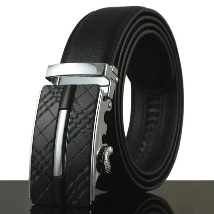 Bold Square Buckle Leather Belt