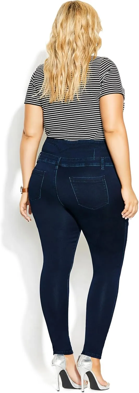 City Chic Women's Plus Size Jean Asha Rip Crst