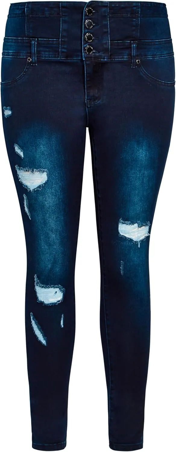 City Chic Women's Plus Size Jean Asha Rip Crst