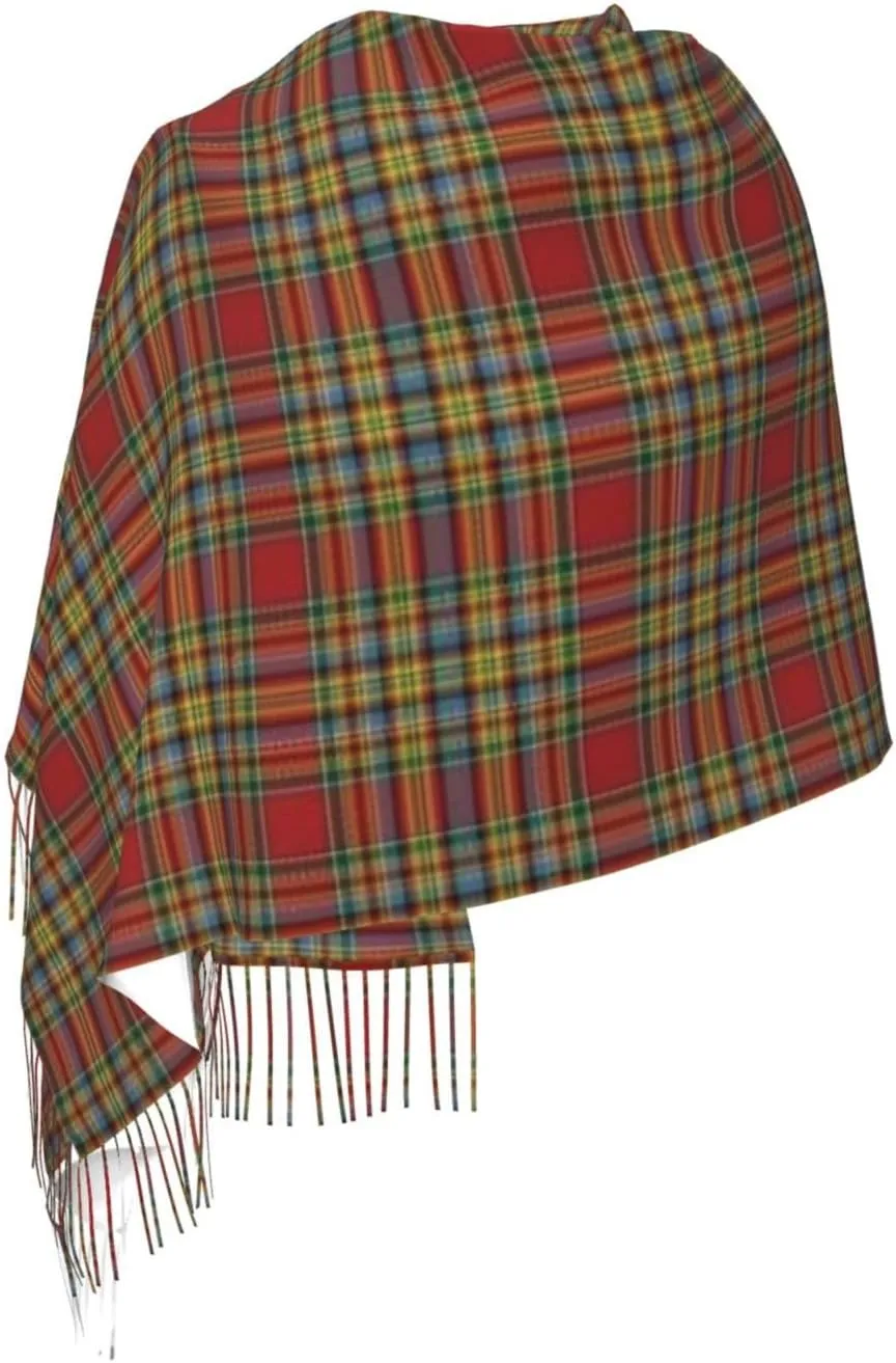 Clan Stewart Hunting Tartan Imitation Cashmere Tassel Scarf Winter Scarf Autumn Softest Classic Warm