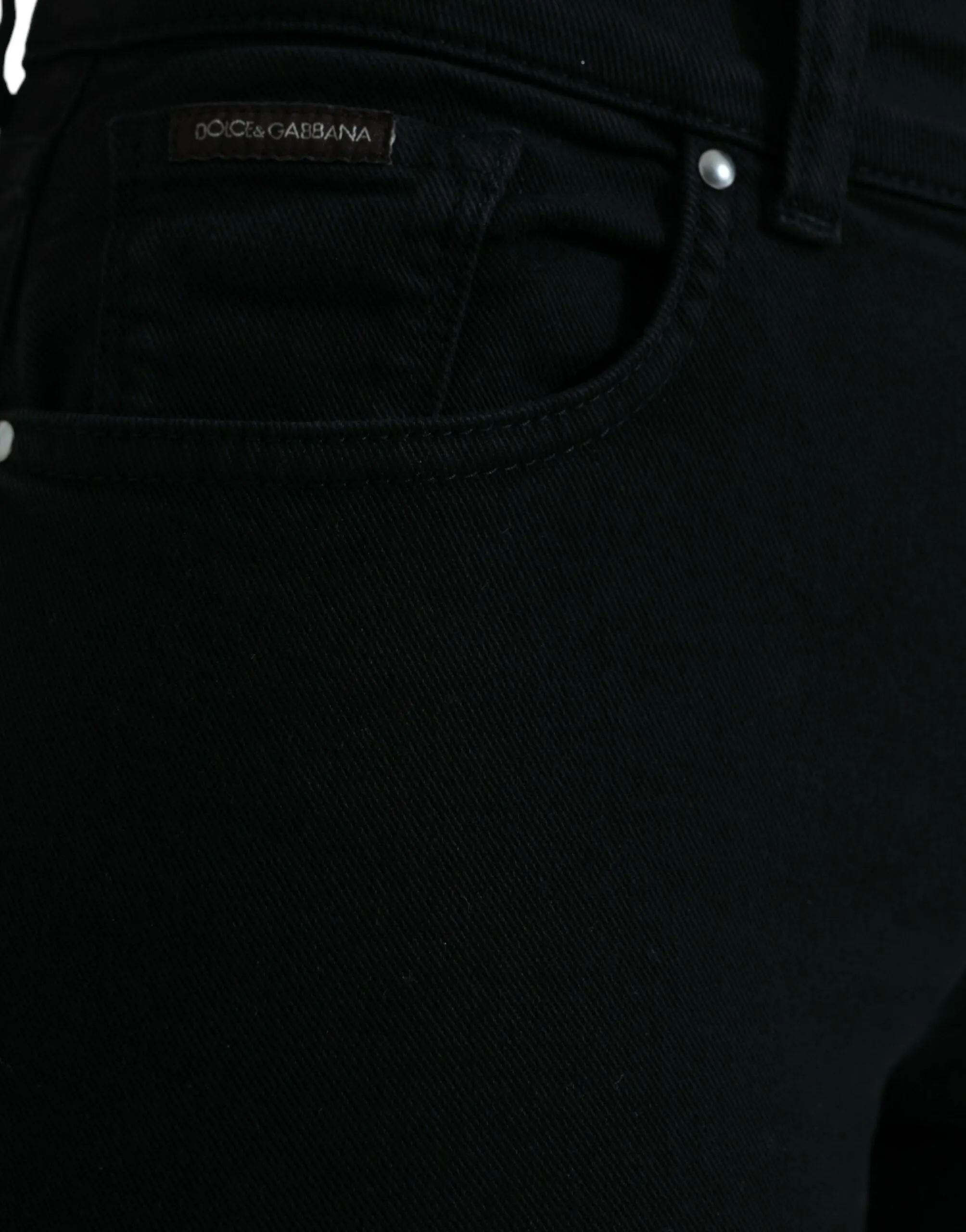 Dolce & Gabbana Chic Black Mid Waist Stretch Jeans