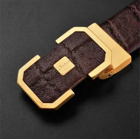 Elegant Gentleman Leather Buckle Men Leather Belt