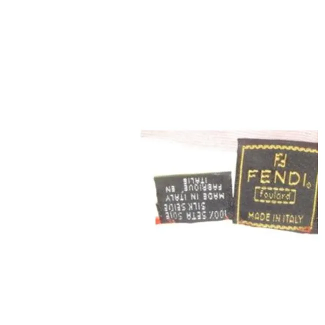 Fendi Pink And Orange W Zucca Zucchino Embroidered Trim Scarf
