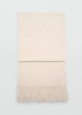 Fringed edge scarf - Light Beige