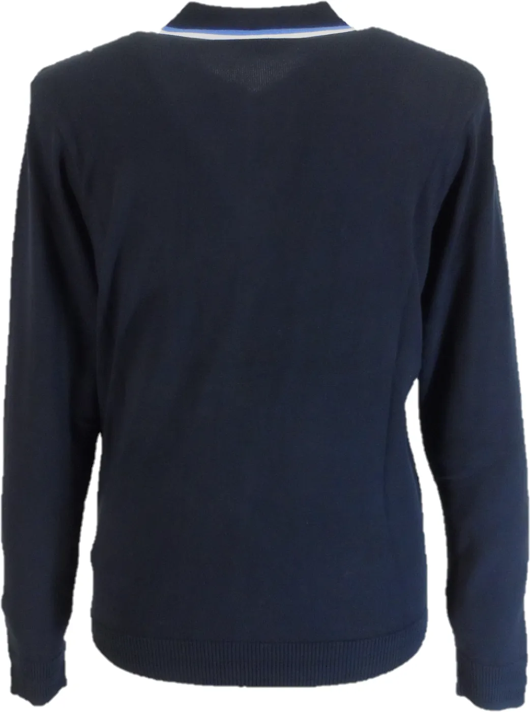 Gabicci Mens Navy Blue Button Up Retro Knitted Cardigan