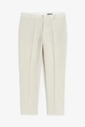 H&M Slim Fit Linen Suit Pants, light beige