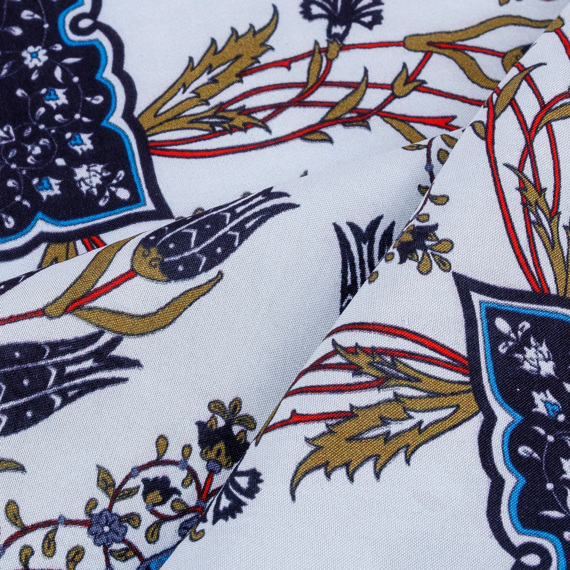 Handwoven 100% Silk Vine and Floral-Themed Handkerchief - Chic Patterns | NOVICA