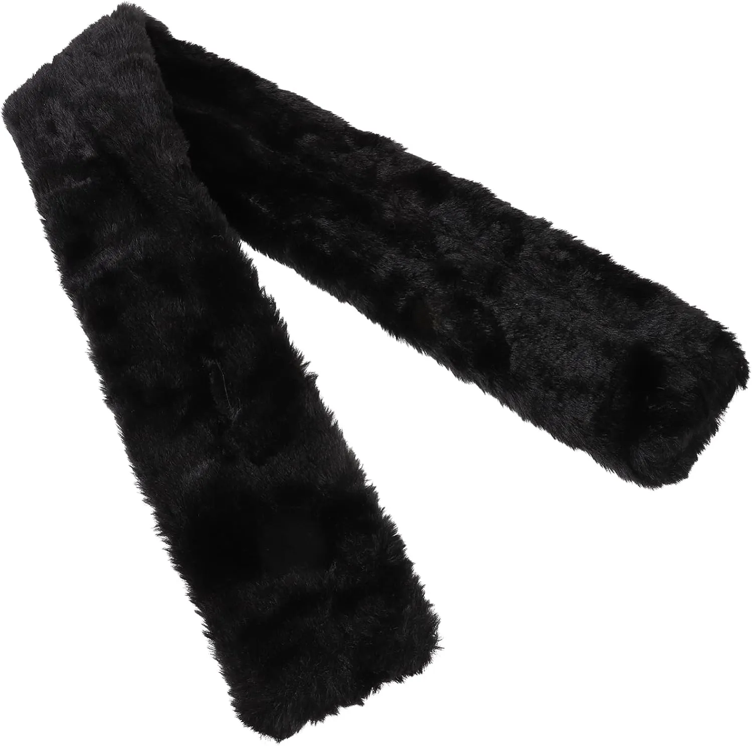 Happyyami Faux Fur Scarf Winter Wrap for Women Lightweight Long Scarf Stole Stylish Costume Accessory for Cold Days for Office School Travel Casual Outings