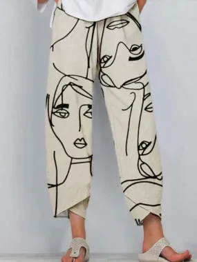 Ivyshape | Airy and Loose White Trousers for Women