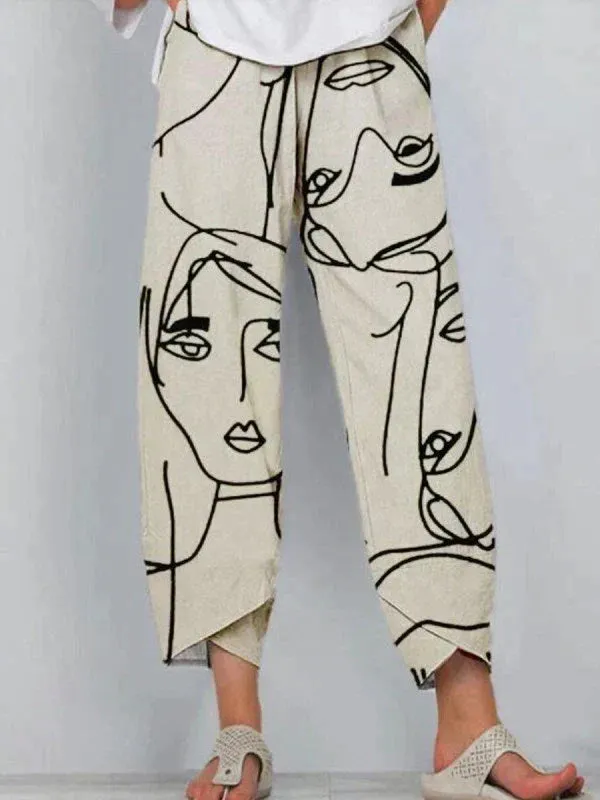 Ivyshape | Airy and Loose White Trousers for Women