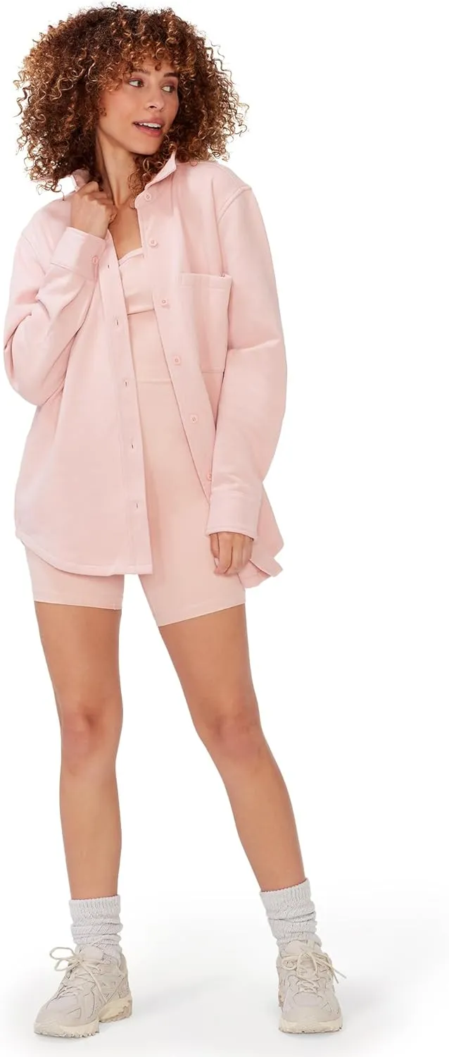 KUT & SO Women’s Shacket – Midweight Fleece Shirt Jacket – Boyfriend Fit, Chic Layering Piece