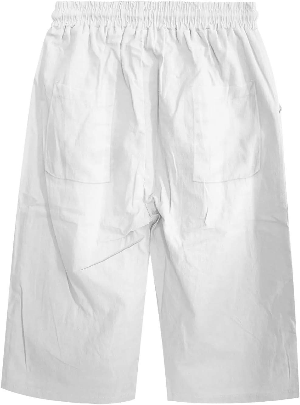 Linen Capri Pants for Women 2025 Ladies Loose Drawstring Casual Solid Color Petite Summer Beachwear Lightweight
