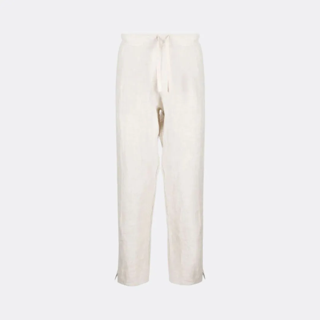 Linen Drawstring Trousers (Beige)