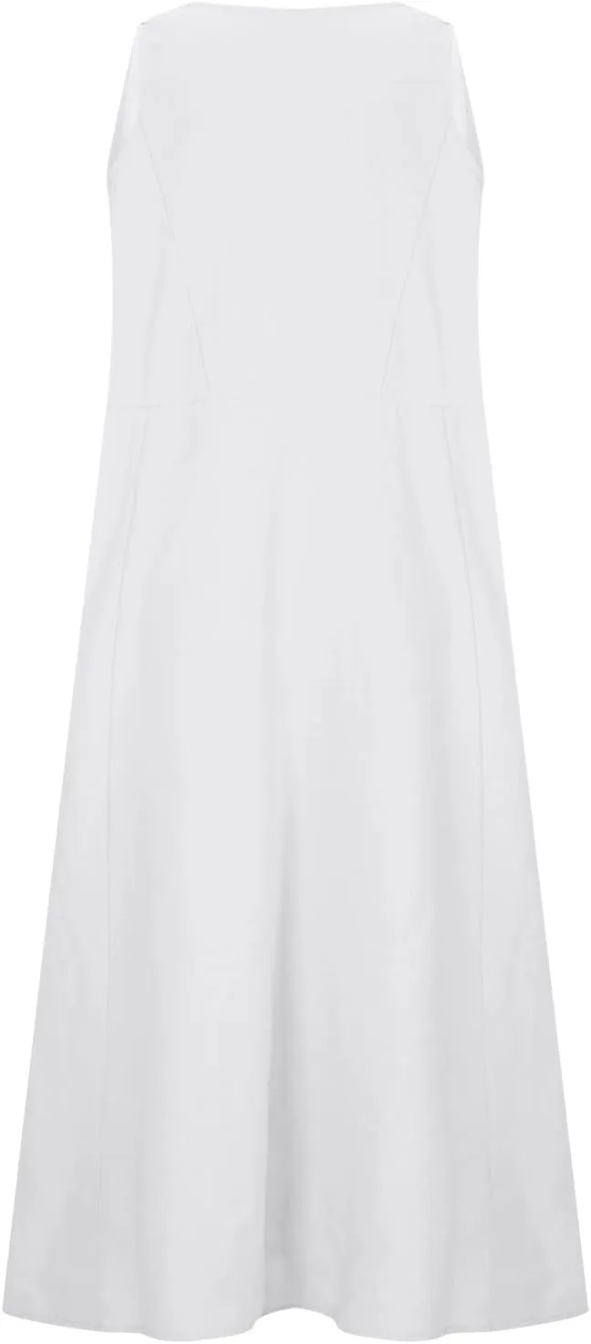 Linen Dress for Women Womens 2024 Summer Cotton Maxi Dresses Plus Size Sundress with Pockets Casual Tank Beach Dress