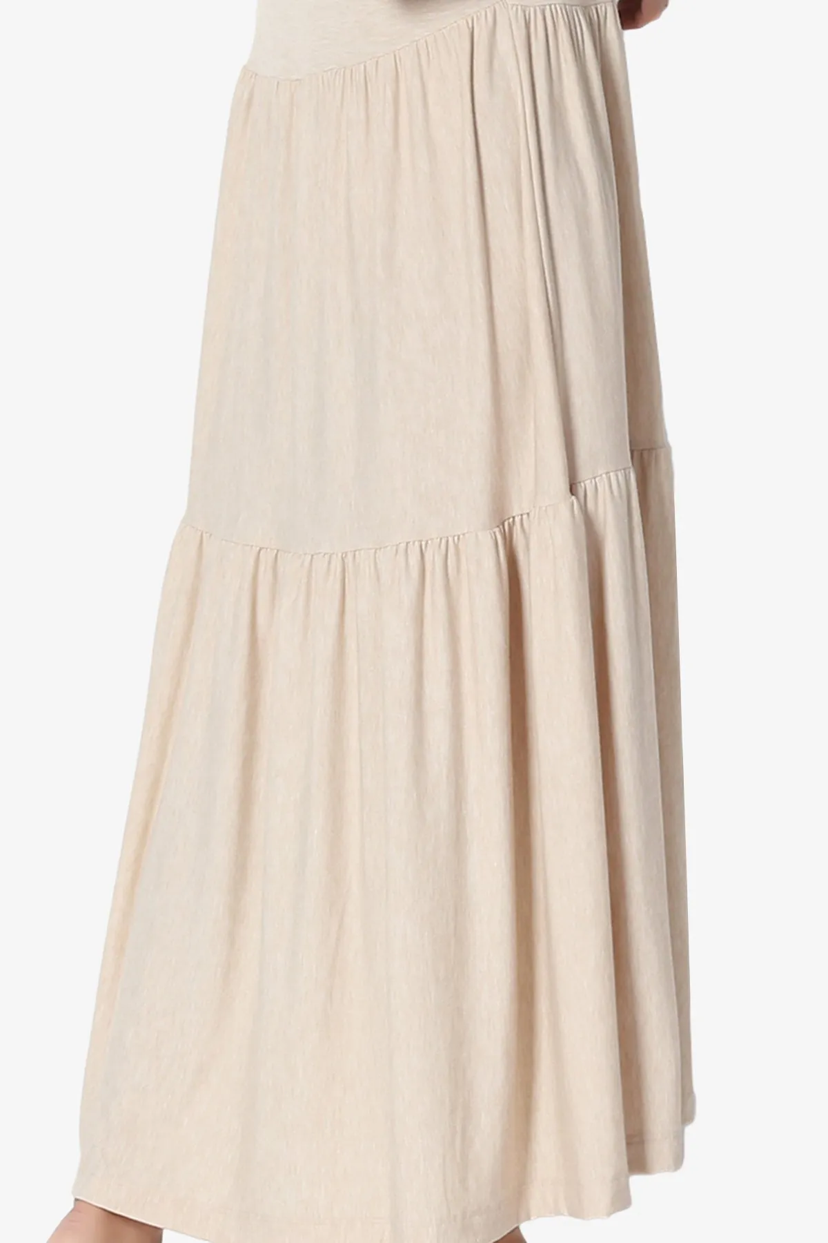 Macie Sleeveless Tiered Jersey Long Midi Dress PLUS