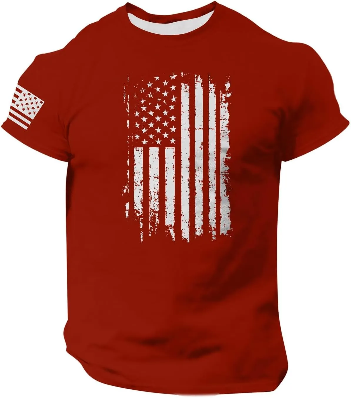 Men's Shirt Sleeve 1776 USA Flag Graphic Dry Fit Cotton Breathable T-Shirts 4th of July Shirts