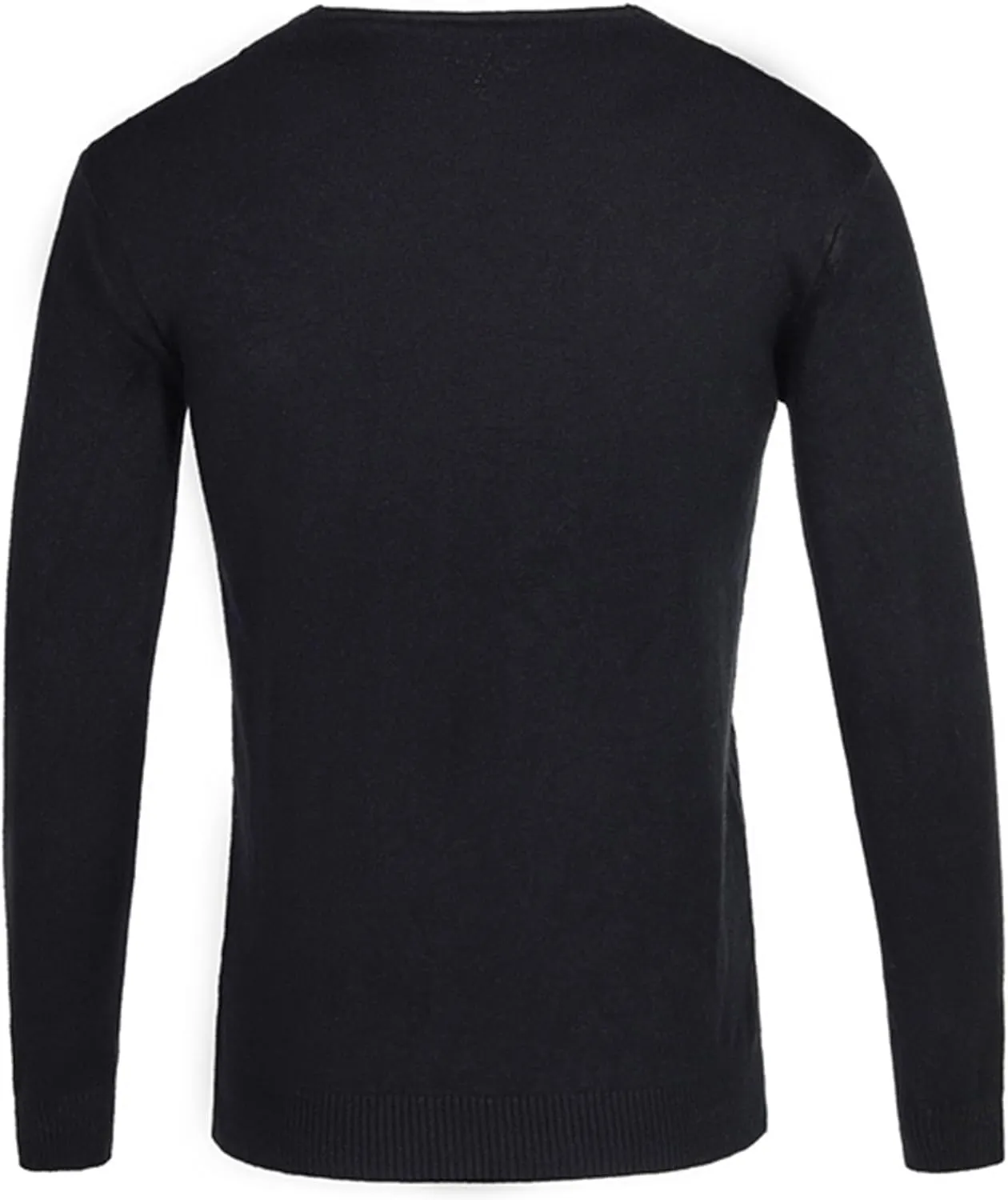 Men's Solid Color Slim V-Neck Sweater Pullover Thin Stylish Tops Lightweight Breathable Casual Sweatshirt