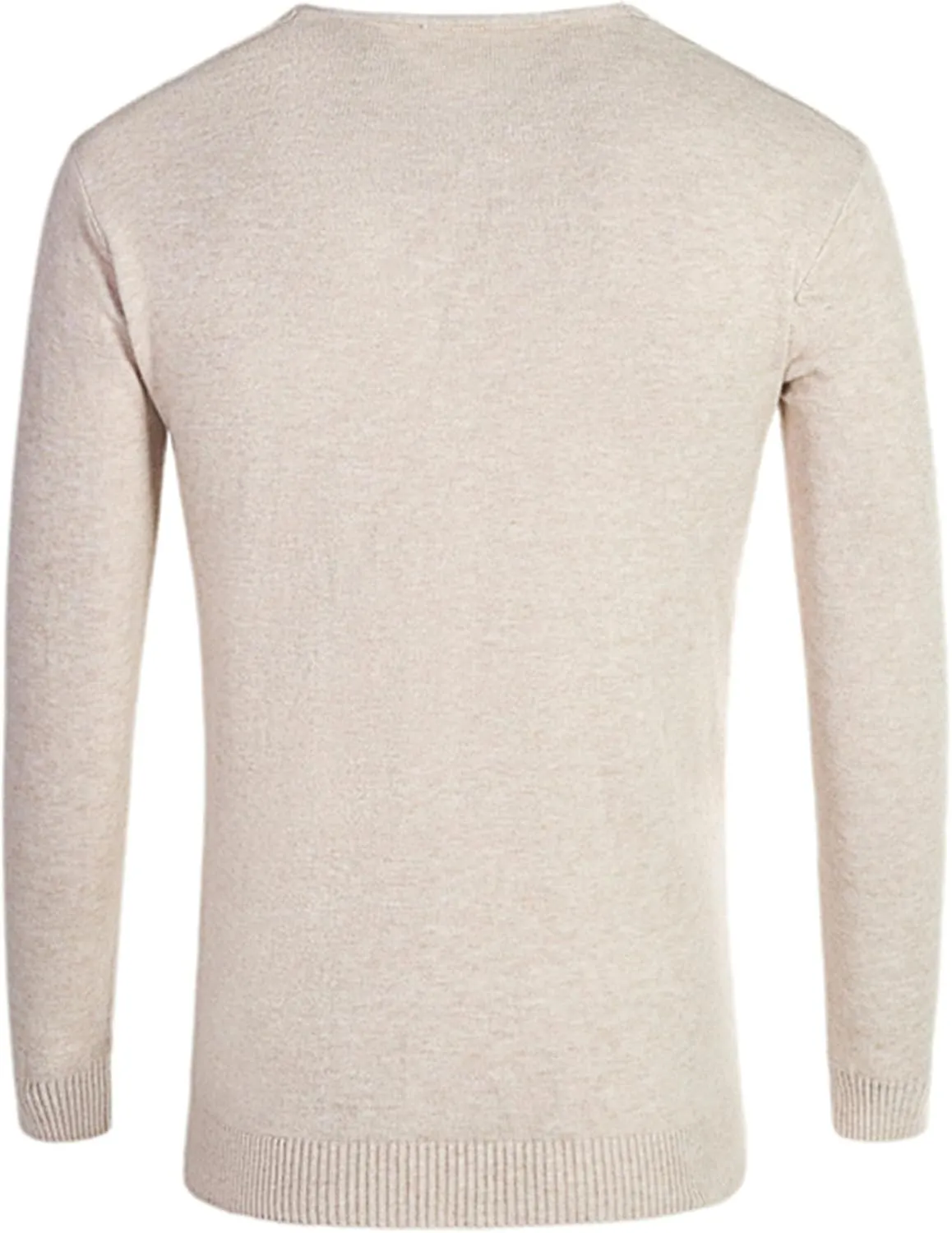 Men's Solid Color Slim V-Neck Sweater Pullover Thin Stylish Tops Lightweight Breathable Casual Sweatshirt