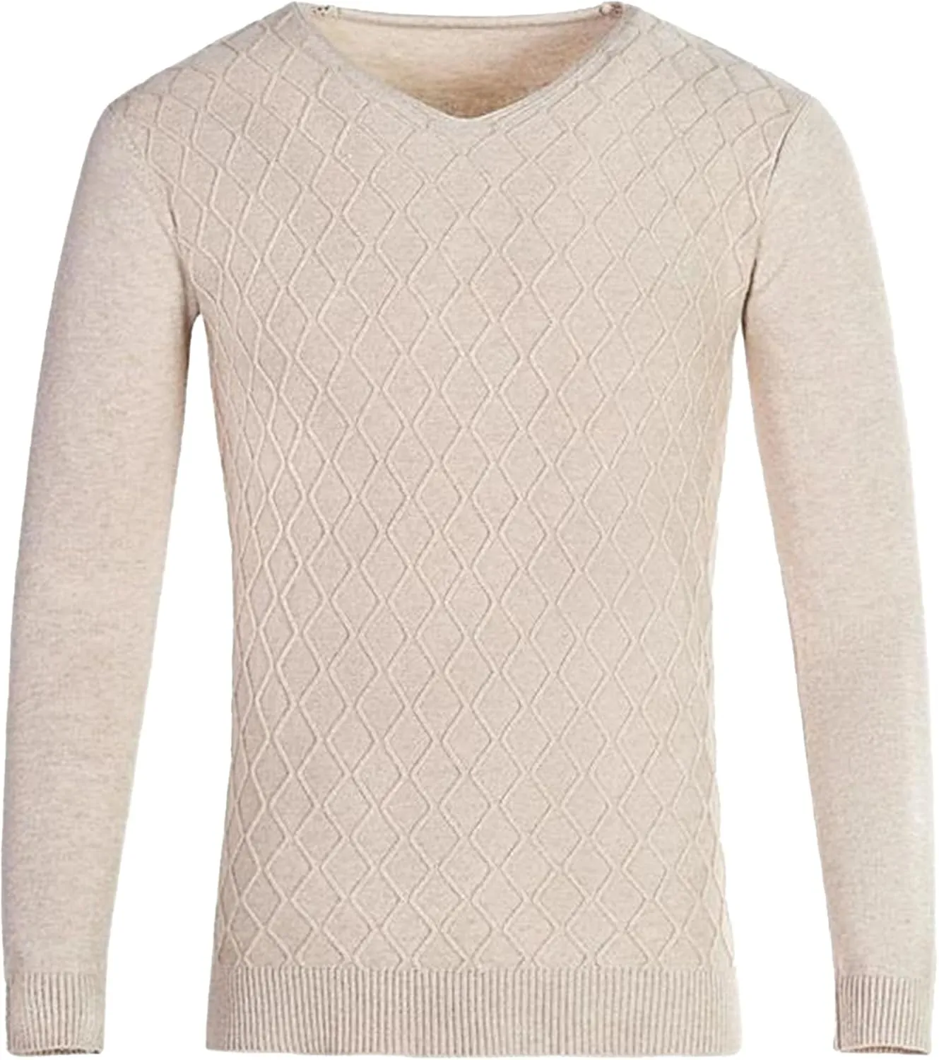 Men's Solid Color Slim V-Neck Sweater Pullover Thin Stylish Tops Lightweight Breathable Casual Sweatshirt
