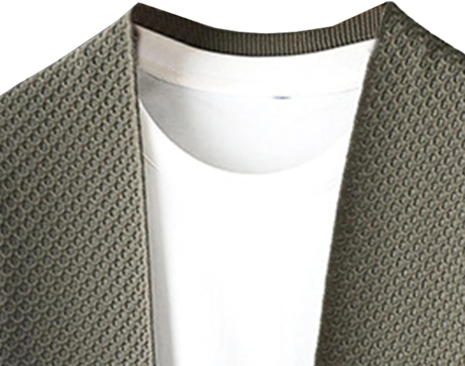 Men's V-Neck Stretchy Fleece Sweater Solid Color Casual Cardigan Coats Slim Soft Stylish Knitted Coats