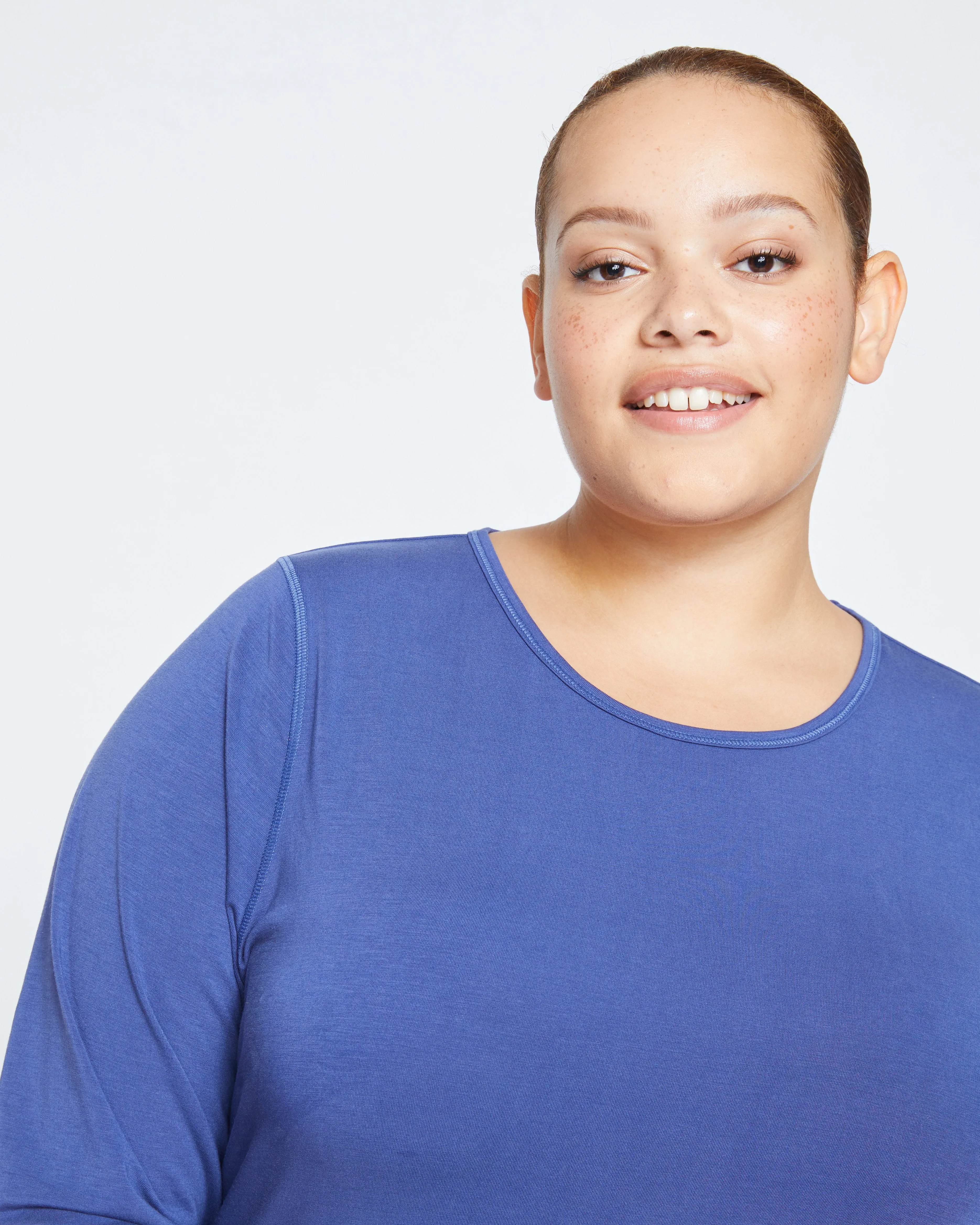 Mia Long Sleeve Movement Tee - Rich Cobalt
