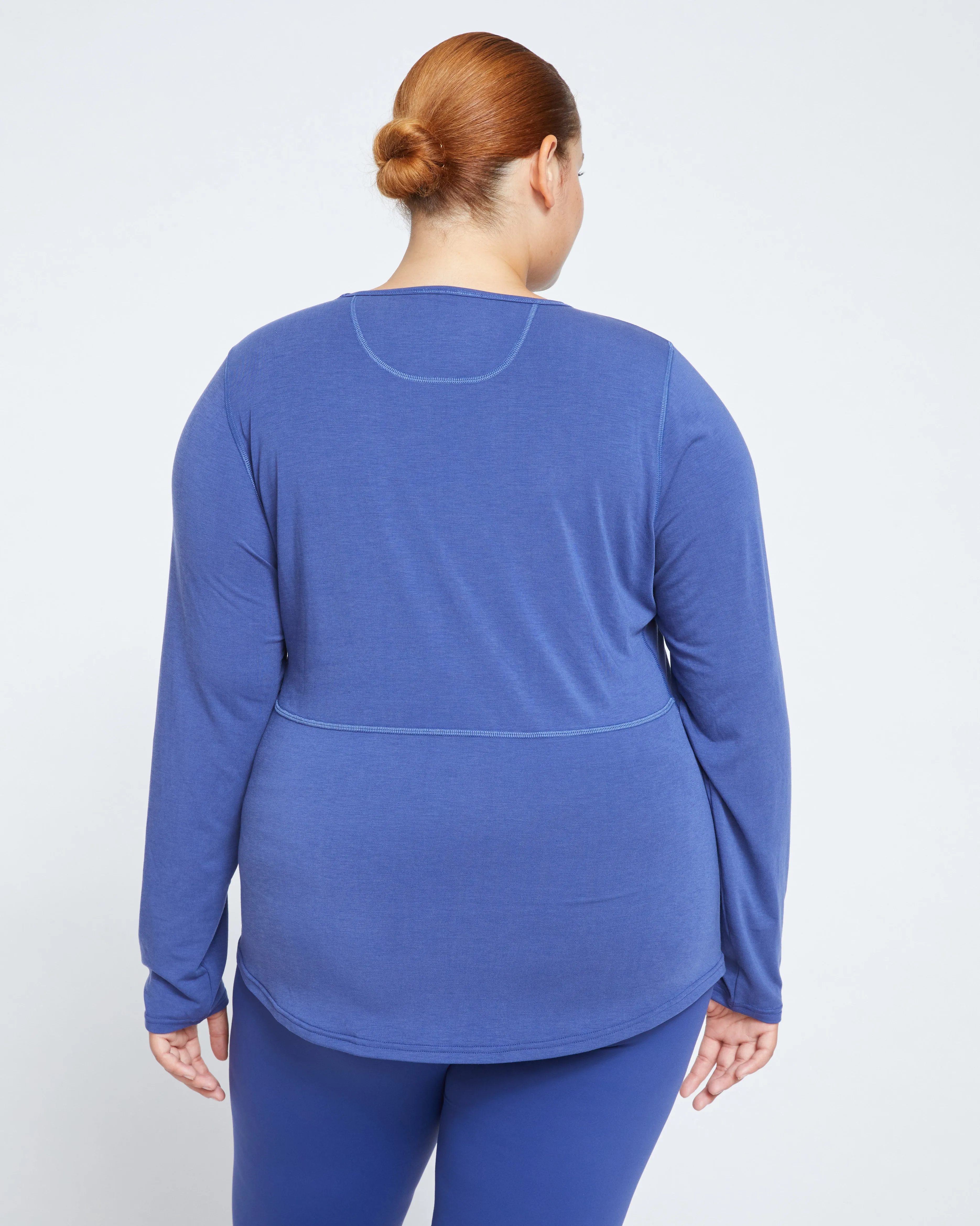 Mia Long Sleeve Movement Tee - Rich Cobalt