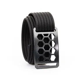 Narrow Honeycomb Gunmetal Belt