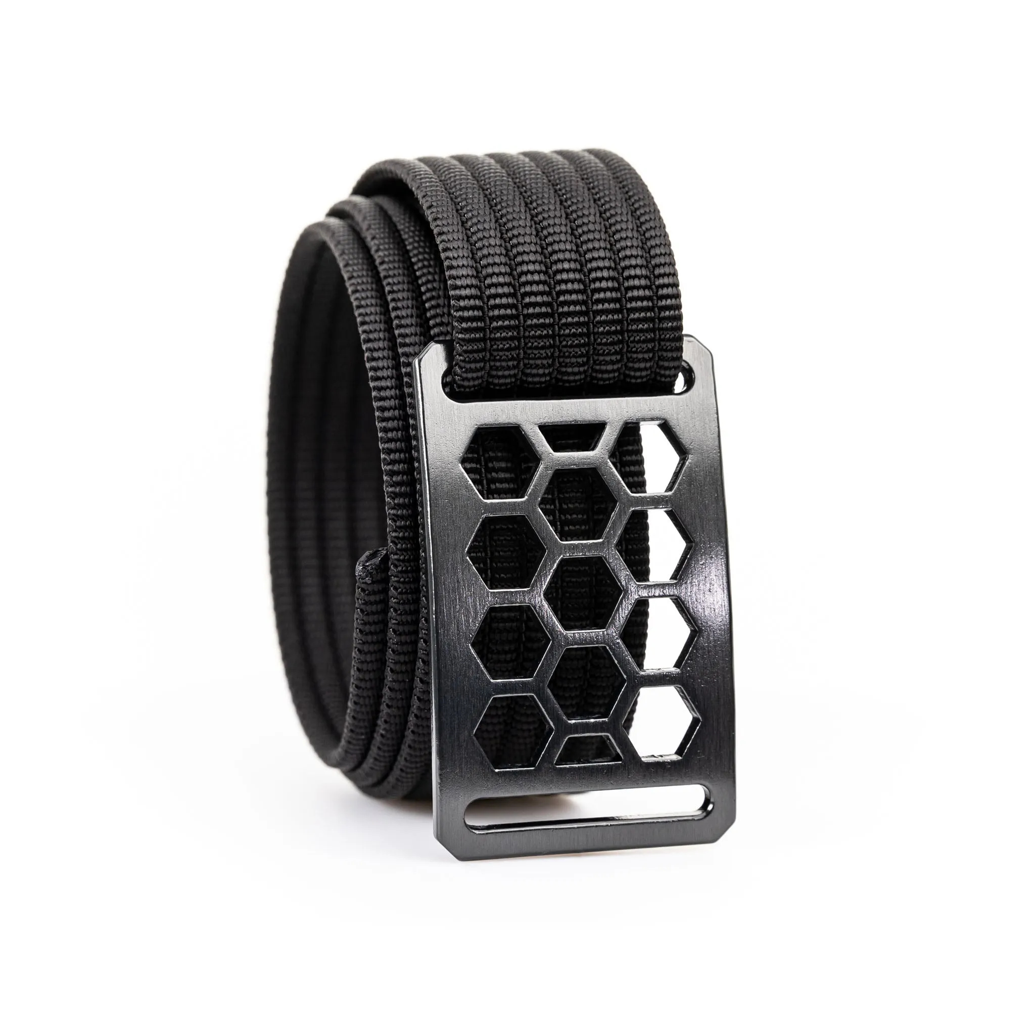 Narrow Honeycomb Gunmetal Belt