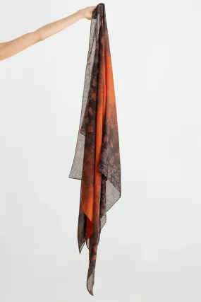 Orange Hangul Design Korean Languages Wrap Long Shawl Scarf