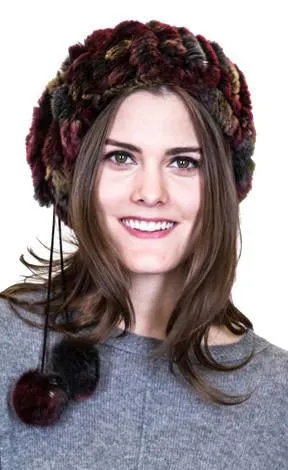 OSLO - Knitted Rex Rabbit Convertible Neck Warmer/Hat