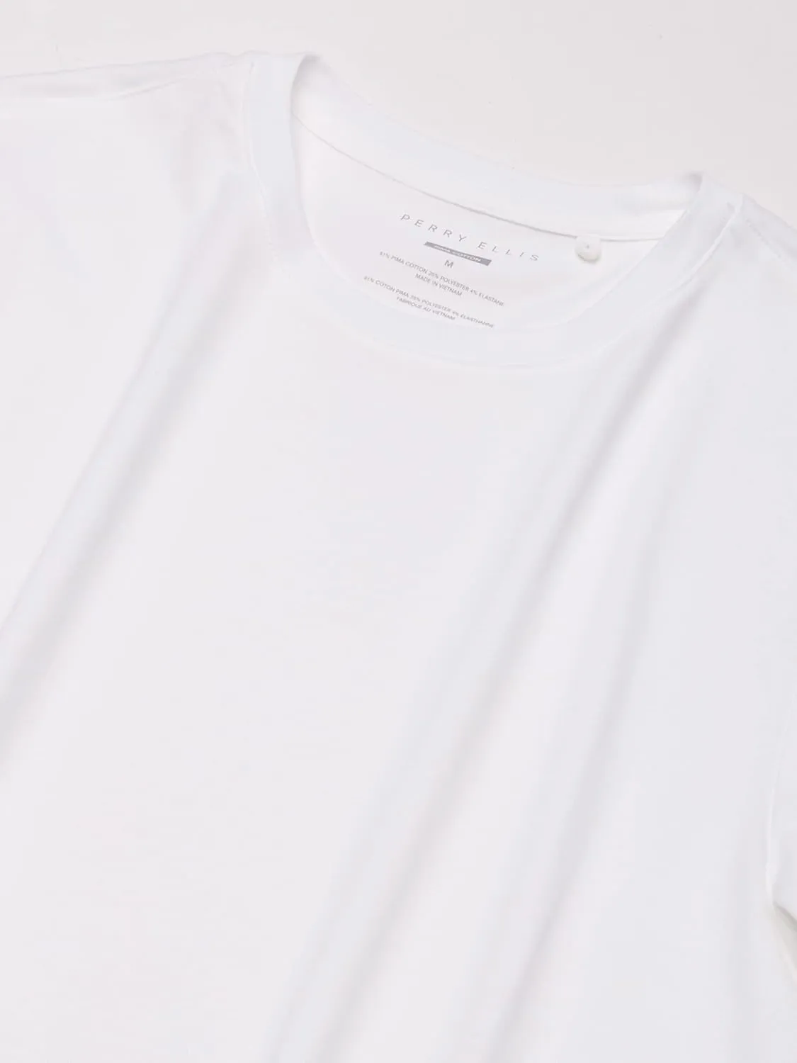 Perry Ellis Core Crew Neck Pima Tee, Solid Soft, Stretch Fabric, Breathable, Lightweight Short Sleeve T-Shirt for Men
