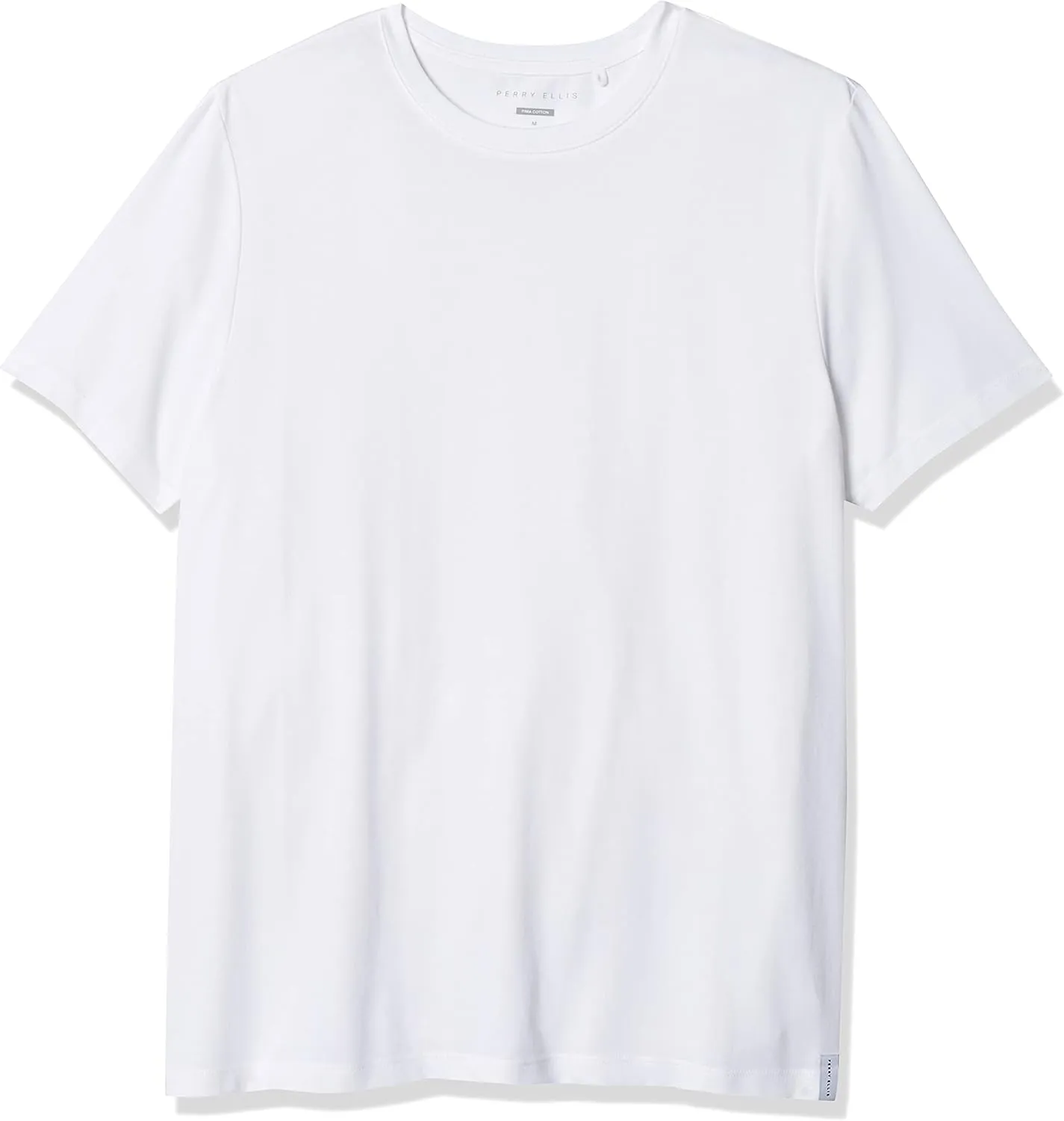 Perry Ellis Core Crew Neck Pima Tee, Solid Soft, Stretch Fabric, Breathable, Lightweight Short Sleeve T-Shirt for Men