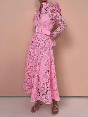 Pink Lace Elegant Dress