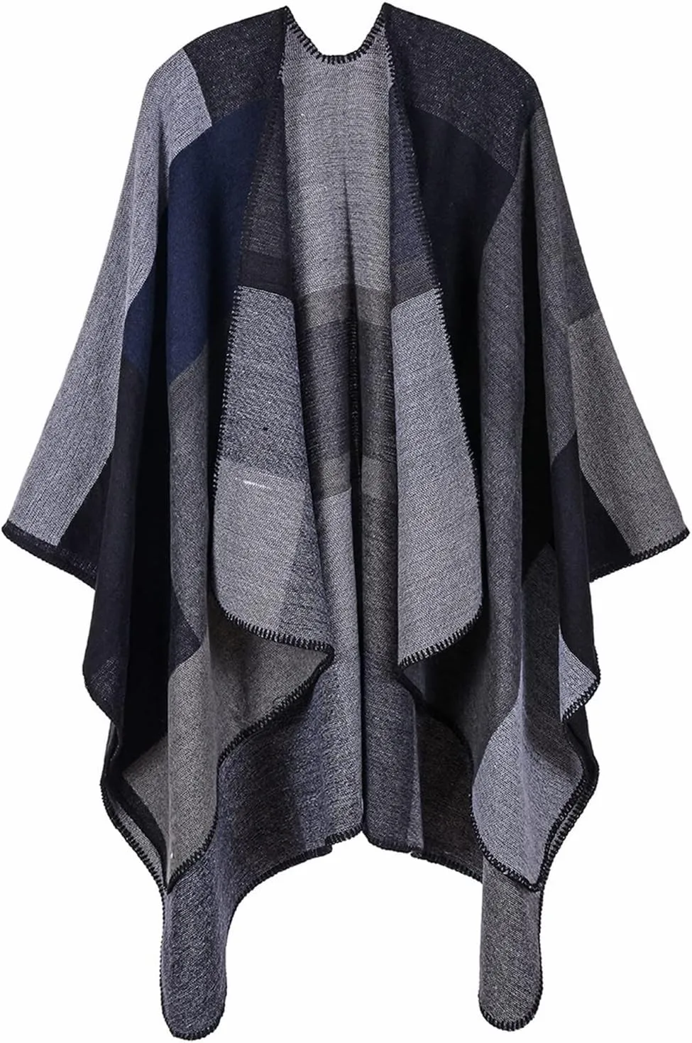 Scarf Women Patchwork Scarves Shawls Coat Winter Knitted Cashmere Capes Shawl Cardigans Sweater Coat Keep Warm Scarves Wraps Chunky Oversized Winter/Fall