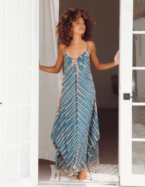 Shibori Tie-Dye Sundress - Teal