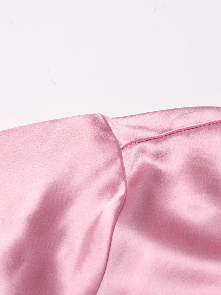 Solid Elegant Dresses For Women Lapel Long Sleeve High Waist Folds Mini Single Breasted Elegant Dress Female 2022