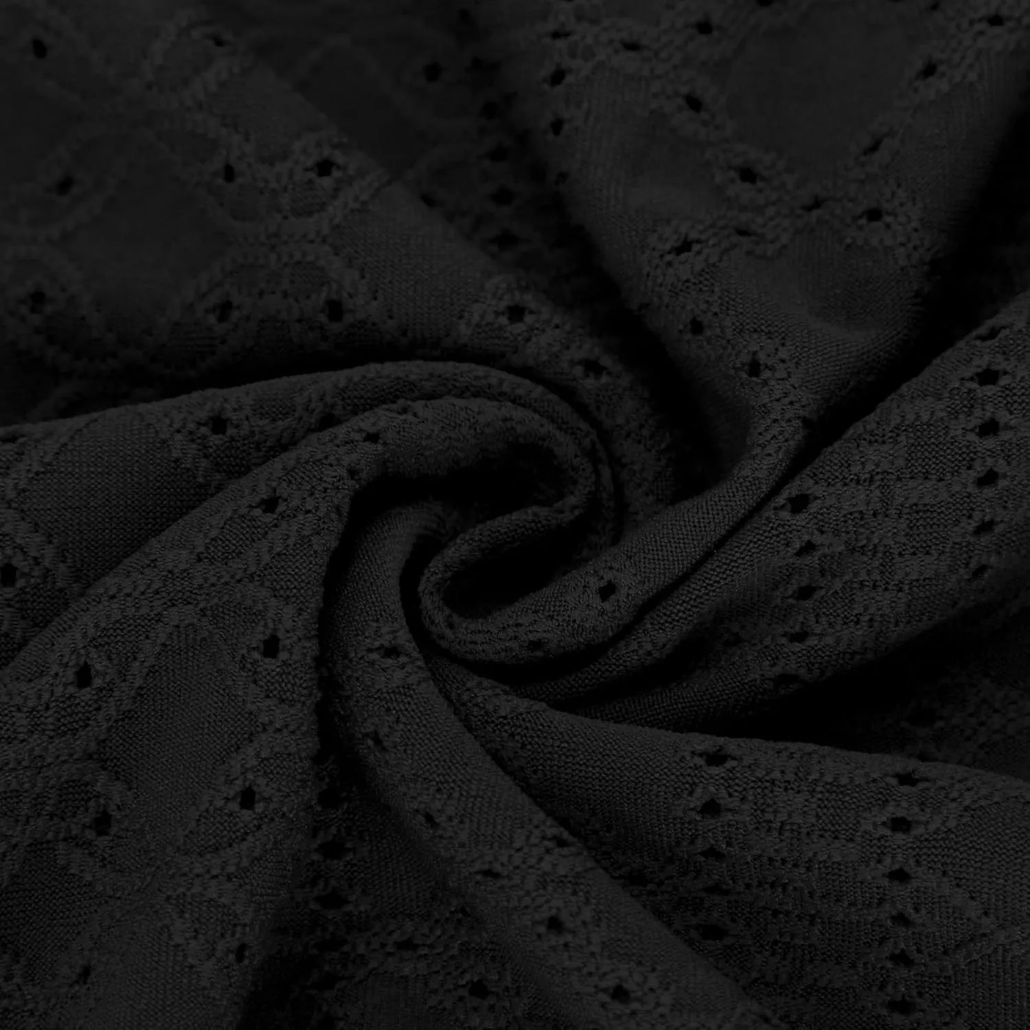 Summer Dress for Women Crochet Eyelets Pleated Beach Dresses Loose Short Sleeve Casual Tiered Midi Pocket Dress